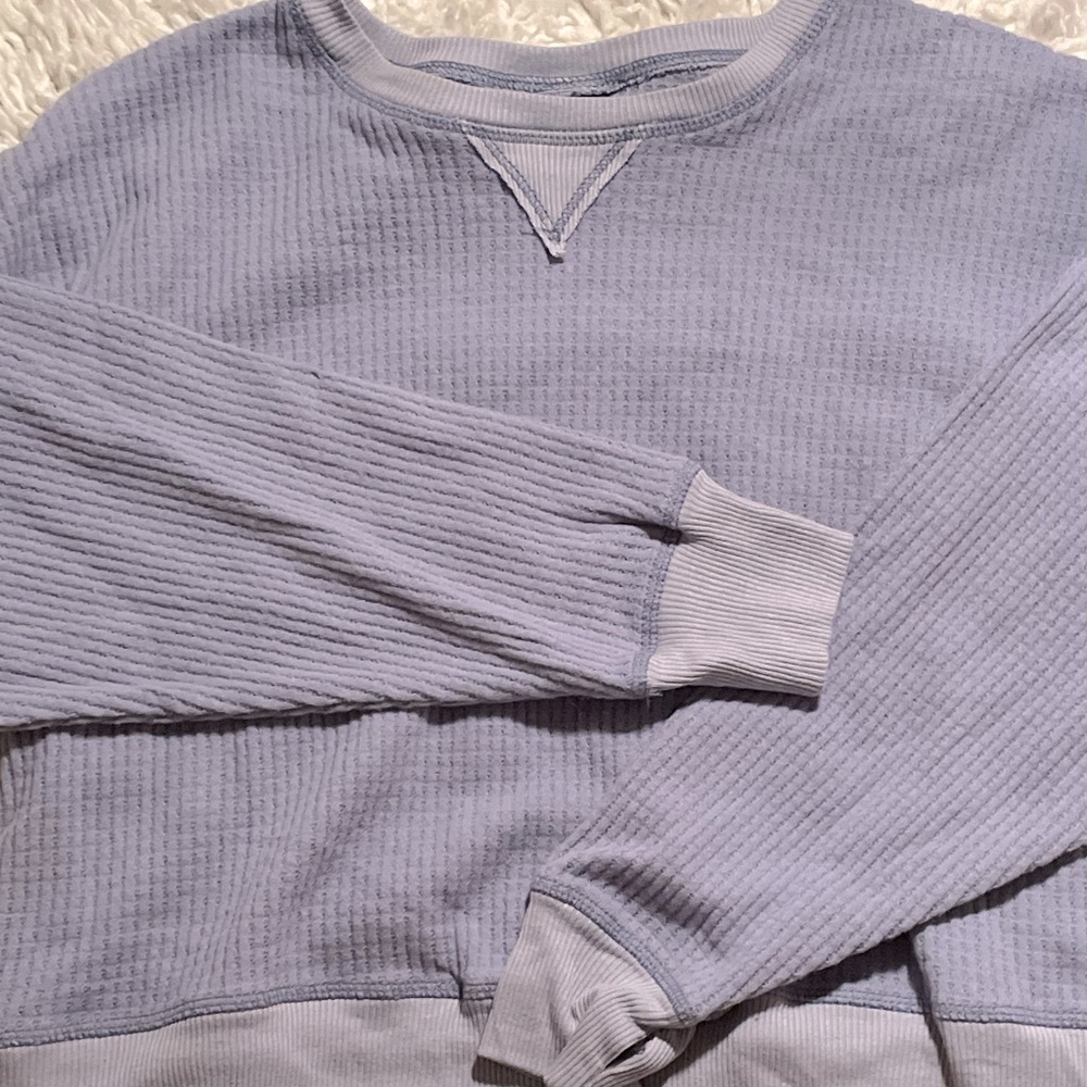 Blue long sleeve textured shirt from target